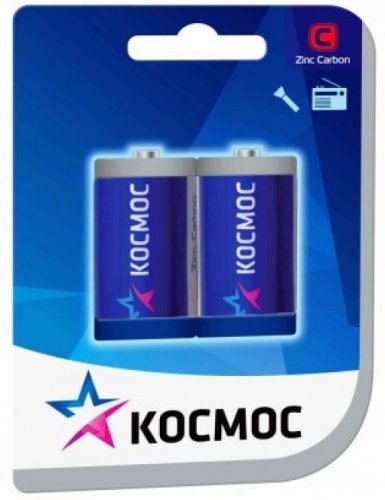 Элемент питания Космос R14 (блист.2 шт) C солевая (батарейка) картинка 